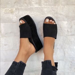 Brand New Platform Leather Suede Sandals